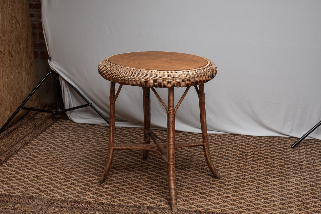 Rattan Tisch rund