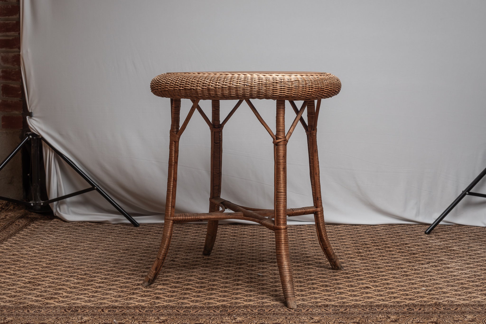 Rattan Tisch rund