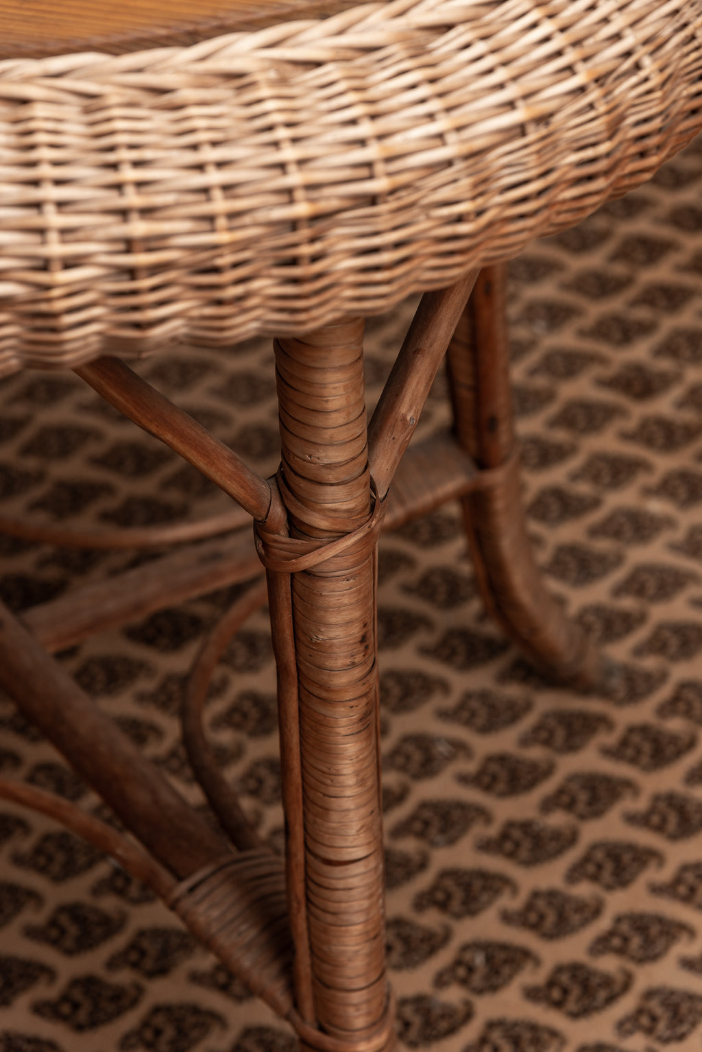 Rattan Tisch rund