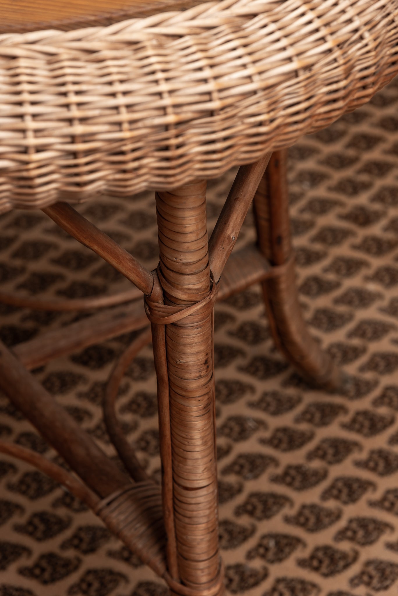 Rattan Tisch rund