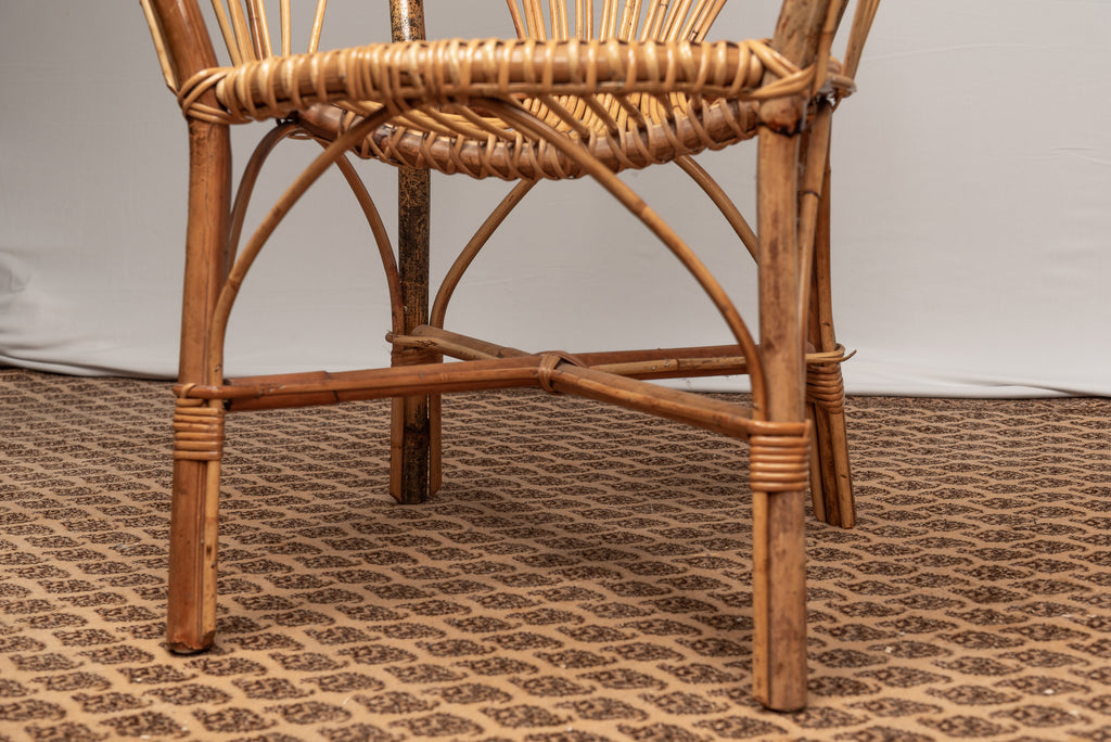 Rattan Korbgeflecht vintage Bambus Korb-Sessel set Korbstuhl