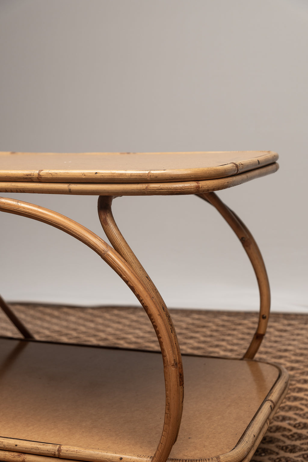 Beistelltisch Servierwagen Tisch Korbgeflecht rattan vintage boho
