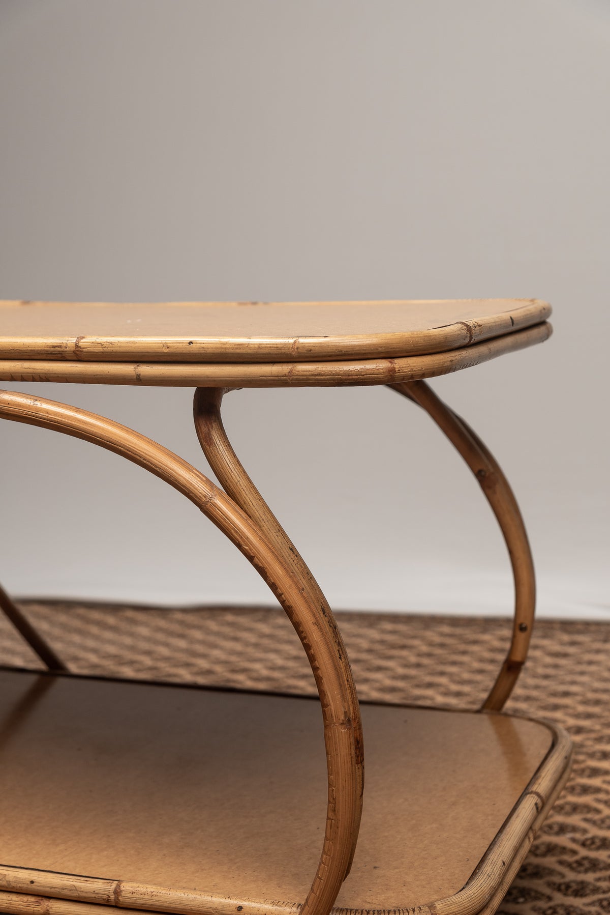 Beistelltisch Servierwagen Tisch Korbgeflecht rattan vintage boho
