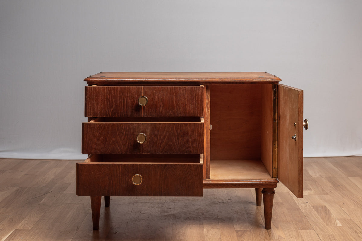 Kommode Mid-Century Beistellschrank Vintage 50er Holz Schubladen Tür