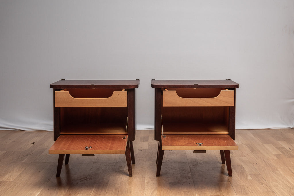 Mid Century Nachttisch Ablage Schrank Konisch Füße